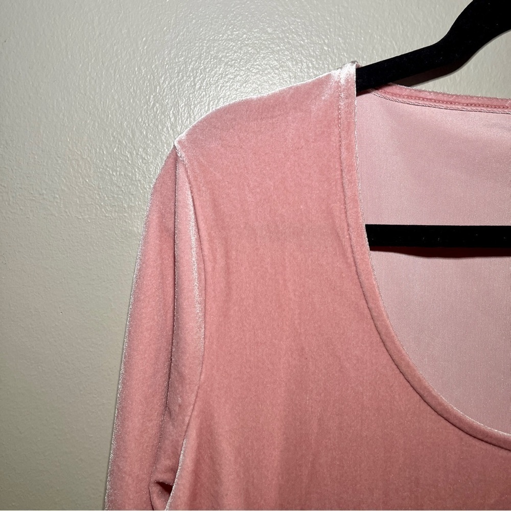J.CREW XL Pink Velvet Bodysuit - Picture 2 of 7